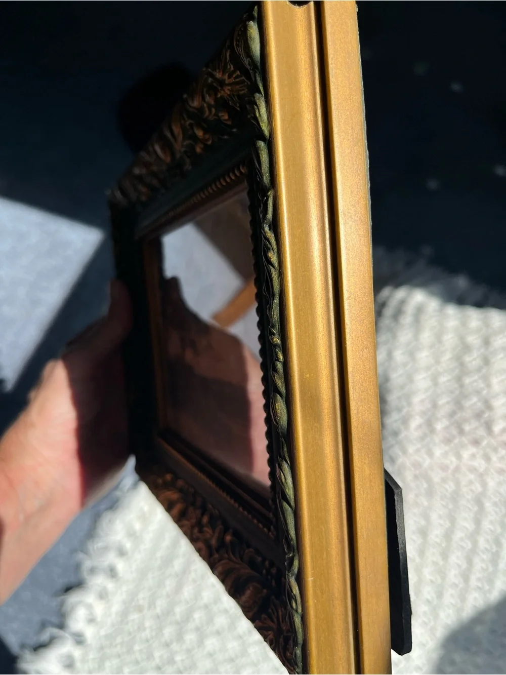 Green and Gold Ornate Framed Landscape Print